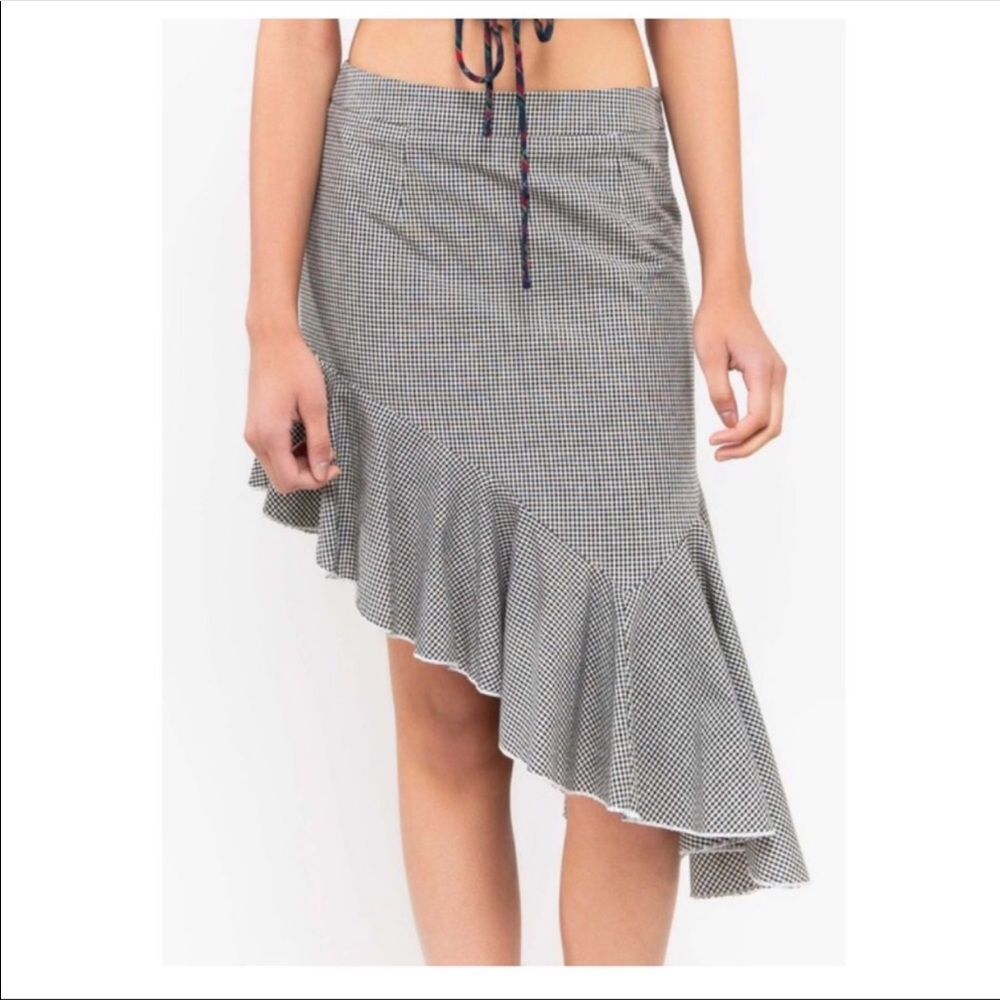 POL Asymmetrical skirt B&W Gingham - Picture 5 of 9